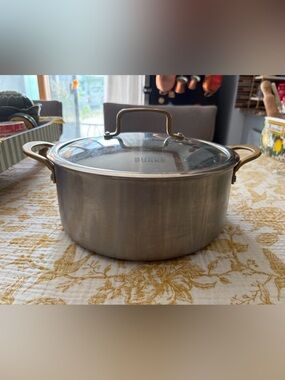 Stainless Steel Covered Stockpot in Silver
